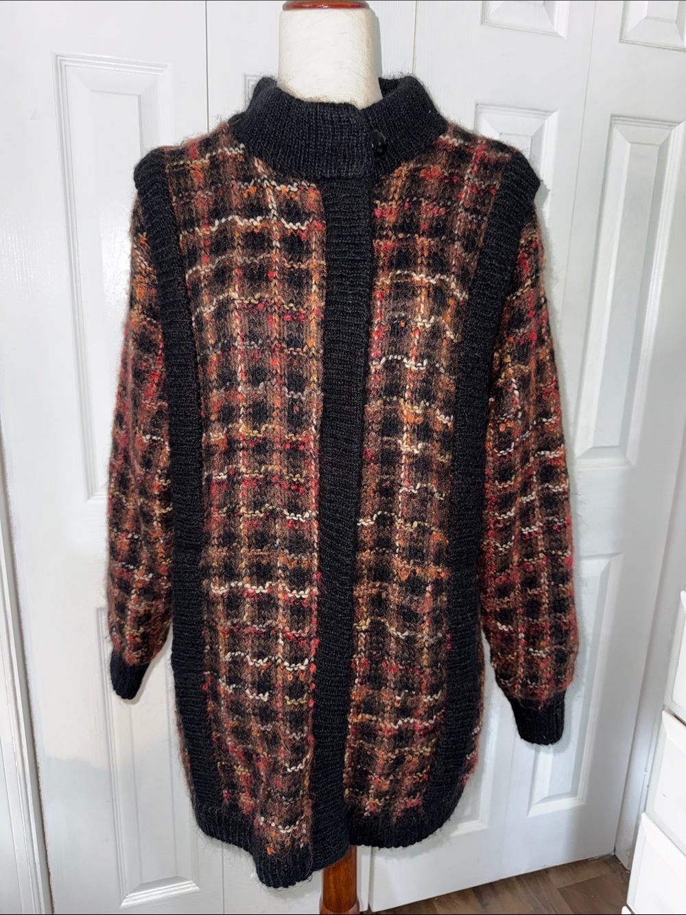 Vintage Rochelle California Sweater Jacket Acrylic Mohair Lurex Blend Sz M